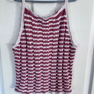 American Eagle Outfitters Pinkish Red and White Striped Camisole